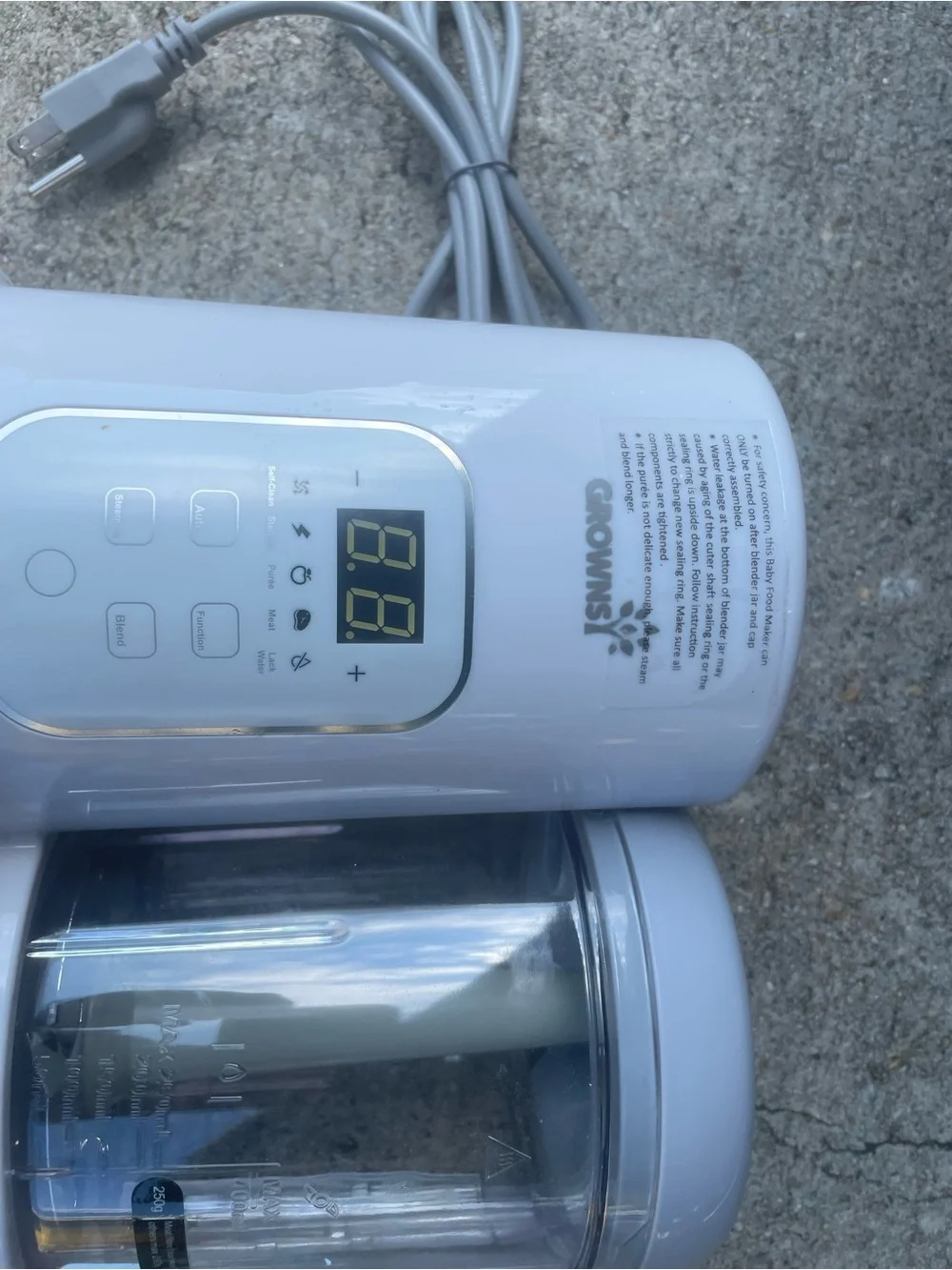 Grownsy White Electric Baby Food Maker - White
